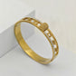 Luxury 18K Gold-Plated Cutout Charm Bracelet – Anti-Tarnish Stainless Steel Bangle with Crystal Accents RGB418