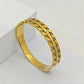 Luxury 18K Gold-Plated Dual Band Bracelet – Anti-Tarnish Stainless Steel Kada with Intricate Engraved Design RGB419