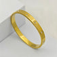 Luxury 18K Gold-Plated Screw Motif Bracelet – Anti-Tarnish Stainless Steel Bangle with CZ Crystal Accents RGB427