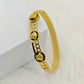 Luxury 18K Gold-Plated Lion Head Bracelet – Anti-Tarnish Stainless Steel Bangle with Bold Cutout Design RGB428