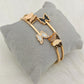 Luxury 22K Rose Gold-Plated Butterfly Bracelet – Anti-Tarnish Stainless Steel Bangle with Dual-Tone Enamel Accents