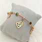 Luxury 22KRose Gold-Plated Love Charm Bracelet – Anti-Tarnish Stainless Steel Bangle with Heart & CZ Accents RGB436