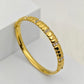 Luxury 22K Gold-Plated Textured CZ Bracelet – Anti-Tarnish Stainless Steel Bangle with Sparkling Crystal Accents RGB446