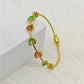 Luxury 22K Gold-Plated Gucci-Inspired Charm Bracelet – Anti-Tarnish Stainless Steel Cable Bangle with Enamel Letter Charms RGB447