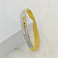 Luxury 22K Gold-Plated Pave CZ Bracelet – Anti-Tarnish Stainless Steel Bangle with Dazzling Crystal Accents RGB449