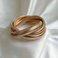 Triple Spiral Rose Gold Flexible Bangle – Lightweight, Anti-Tarnish Coil Bracelet for Women & Girls RGB468