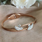 Elegant 18K Rose Gold Plated Anti-Tarnish Swan Bangle – Sparkling Crystal Daily Wear Bracelet for Women RGB477