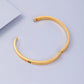 Luxury 18K Yellow Gold Plated Anti-Tarnish Designer Bangle – Iconic Red & Green Accent for Men & Women RGB481