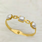 18K Gold Plated Anti-Tarnish Pearl Bangle for Women – Elegant Statement Bracelet with Modern Link Design RGB488