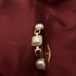 18K Gold Plated Anti-Tarnish Pearl Bangle for Women – Elegant Statement Bracelet with Modern Link Design RGB488