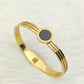 8K Gold Plated Anti-Tarnish Black Enamel Roman Numeral Bangle for Women – Sleek Statement Bracelet for Daily Wear RGB489