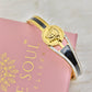 18K Gold Plated Anti-Tarnish Lion Medallion Bangle – Sleek Statement Bracelet with Black Enamel & Crystal Accents RGB490