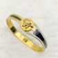18K Gold Plated Anti-Tarnish Lion Medallion Bangle – Sleek Statement Bracelet with Black Enamel & Crystal Accents RGB490