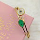 18K Gold Plated Anti-Tarnish Green & White Enamel Bangle – Elegant Statement Bracelet for Women | Daily Wear & Party-Ready Jewelry RGB493