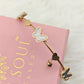 18K Gold Plated Anti-Tarnish Black & White Enamel Charm Bracelet – Elegant Butterfly Statement Bangle for Women RGB494