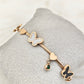 18K Gold Plated Anti-Tarnish Black & White Enamel Charm Bracelet – Elegant Butterfly Statement Bangle for Women RGB494
