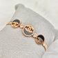 18K Rose Gold Plated Anti-Tarnish Designer Kada – Elegant Black Enamel & Crystal Statement Bangle for Women RGB499