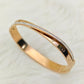 18K Rose Gold Plated Anti-Tarnish Dual Bangle – Elegant Crystal Studded Statement Bracelet for Women RGB503