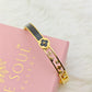 18K Gold Plated Anti-Tarnish Black Enamel & Crystal Clover Bangle – Elegant Designer Bracelet for Women RGB504