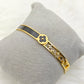 18K Gold Plated Anti-Tarnish Black Enamel & Crystal Clover Bangle – Elegant Designer Bracelet for Women RGB504