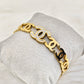 18K Gold Plated Anti-Tarnish Logo-Inspired Bangle – Elegant Crystal-Accented Statement Bracelet for Women RGB506