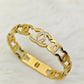 18K Gold Plated Anti-Tarnish Logo-Inspired Bangle – Elegant Crystal-Accented Statement Bracelet for Women RGB506