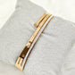 18K Rose Gold Plated Anti-Tarnish Crystal-Accented Bangle – Elegant Screw Designer Bracelet for Women RGB505