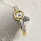 Luxurious 18K Gold Plated Anti-Tarnish Bangle with Chanel Engraving and Crystal Accents RGB247