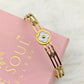 18K Gold Plated Anti-Tarnish Snow Flora Bracelet – Elegant Designer Floral Cut Bangle for Women  RGB513