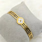 18K Gold Plated Anti-Tarnish Snow Flora Bracelet – Elegant Designer Floral Cut Bangle for Women  RGB513