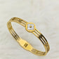 18K Gold Plated Anti-Tarnish Snow Flora Bracelet – Elegant Designer Floral Cut Bangle for Women  RGB513
