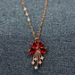 Rose Gold Plated Floral Design Anti Tarnish Chain Pendant Necklace RGCP102