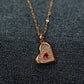 18K Rose Gold Plated Dazzling Heart Anti Tarnish Chain Pendant Necklace