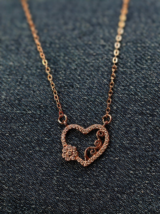 Forever Heart Anti Tarnish Pendant Necklace Rose Gold RGCP108