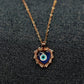 18K Rose Gold Plated Eye Heart Anti Tarnish Chain Pendant Necklace Set RGCP110