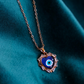 18K Rose Gold Plated Eye Heart Anti Tarnish Chain Pendant Necklace Set RGCP110