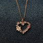 18K Roose Goold Plated Anti Tarnish Floral Heart Chain Pendant Necklace Rose Gold RGCP113