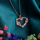 18K Roose Goold Plated Anti Tarnish Floral Heart Chain Pendant Necklace Rose Gold RGCP113