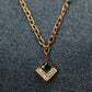 18K Rose Gold Plated Mystic Rhombus Anti Tarnish Pendant Necklace RGCP114