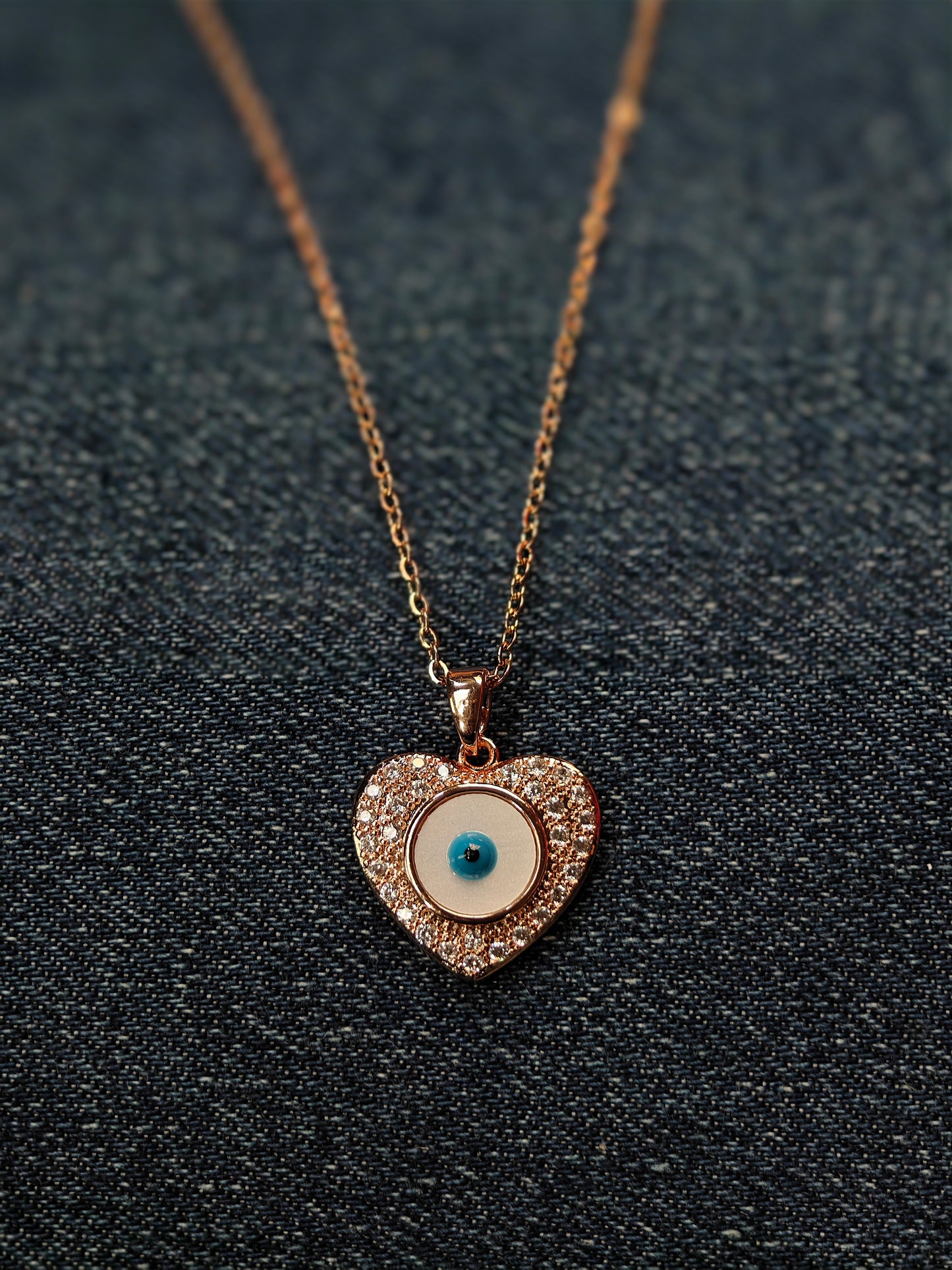 Eternal Vision Heart Anti Tarnish Pendant Necklace Rose Gold