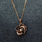 18K Rose Gold Plated Black Rose Anti Tarnish Pendant Necklace RGCP118