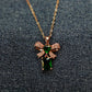 18K Rose Gold Plated Green Soul Anti Tarnish Chain Pendant RGCP122