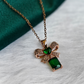 18K Rose Gold Plated Green Soul Anti Tarnish Chain Pendant RGCP122