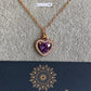 Purple Heart Anti Tarnish 18K Plated Rose Gold Pendant Necklace RGCP125