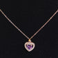 Purple Heart Anti Tarnish 18K Plated Rose Gold Pendant Necklace RGCP125