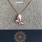 Dazzling Butterfly Anti Tarnish 18 K Rose Gold Plated Pendant Necklace Rose Gold RGCP126