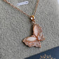 Anti Tarnish 18K Rose Gold Plated Butterfly Pendant Necklace RGCP127