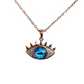 18K  Rose Gold Plated Evil Eye Anti Tarnish Chain Pendant Necklace RGCP130