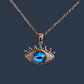 18K  Rose Gold Plated Evil Eye Anti Tarnish Chain Pendant Necklace RGCP130