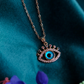 Anti Tarnish Evil Eye Pendant Necklace Rose Gold Stainless Steel RGCP135